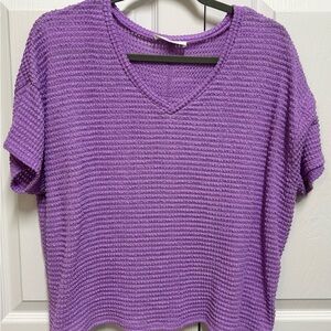 Zenana waffle oversized tee